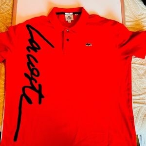 Mens Lacoste Polo Red Size XL